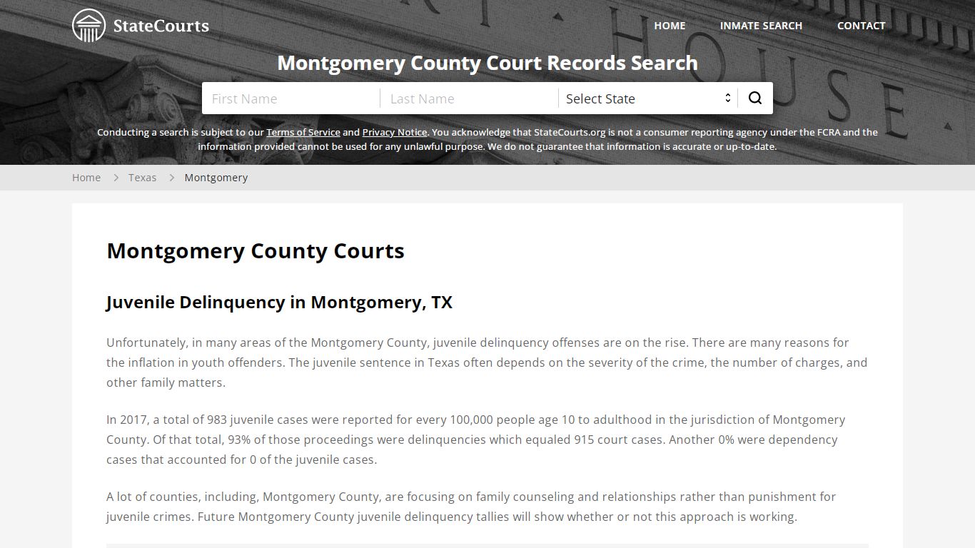 Montgomery County, TX Courts - Records & Cases - StateCourts